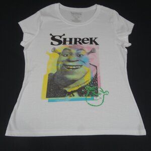 SHREK COLORFUL HEADSHOT DREAMWORKS - WHITE XXL 2XL WOMENS T-SHIRT K693